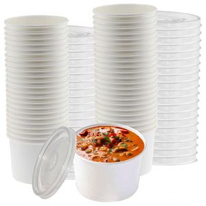 750ML 1.5L Custom Kraft Paper Food Bowl Disposable Takeaway Soup Hamburger Sandwich Recyclable <b>Compostable</b> Bowl Lid - Product Image 1