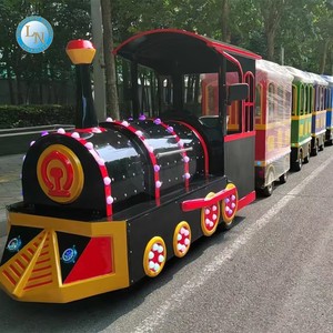 รถไฟท่องเที่ยวแบบใหม่ 24 ที่นั่ง สำหรับใช้ในเมือง รถไฟไร้ราง รถไฟไฟฟ้าขนาดเล็กสำหรับความบันเทิง - Product Image 3