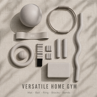 Ensemble de fitness XLAN Yoga Pilates : Tapis de yoga, haltères en silicone et acier, anneau de musculation, barre d'haltères – Usage commercial unisexe
