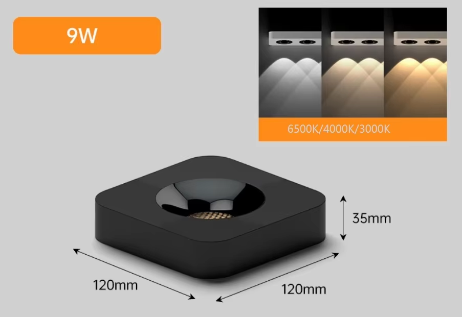 9w black shell black cup spotlight