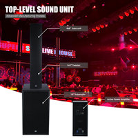 Set Speaker Kolom DBK 4x8 Inch dengan Amplifier dan Subwoofer 18 Inch Sistem PA DJ untuk Gereja, Konser, dan Pesta
