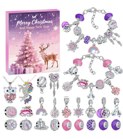 Weihnachts-Adventskalender Charm-Armband Bastelset für Mädchen DIY Santa Schneeflocke Emaille Fantasy-Schmuckset Modisches Kinder-Weihnachtsschmuckset