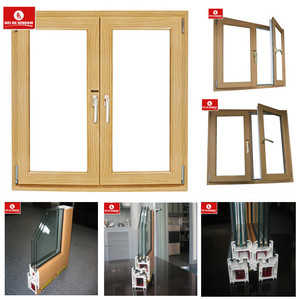<span class=keywords><strong>Finestra</strong></span> a battente in PVC colore legno finestre a battente UPVC per pareti in calcestruzzo - Product Image 6