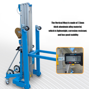 Mini ascenseur électrique manuel portatif d'alliage d'aluminium Mobile 3-7.9m 300kg ascenseur vertical de mât de manivelle de charge avec le prix usine - Product Image 4