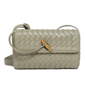 Sınır ötesi özel niş dokuma omuz el çantası kadınlar için Retro küçük kare fermuar moda basit Crossbody çanta - Product Image 2