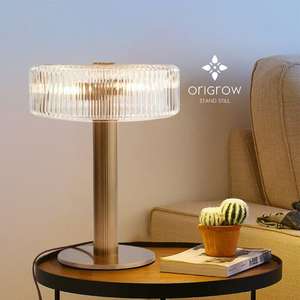 Lampe de table en verre minimaliste nordique moderne E14 Base corps en fer AC LED pour la décoration intérieure et l'hôtel lecture de chevet batterie portable - Product Image 4