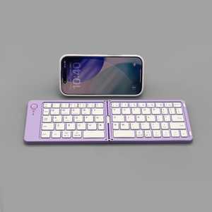 Personnalisé violet 78 touches Mini taille Portable deux niveaux pliable 2.4Ghz sans fil ciseaux touches ergonomique USB <span class=keywords><strong>clavier</strong></span> pour ordinateur portable - Product Image 4