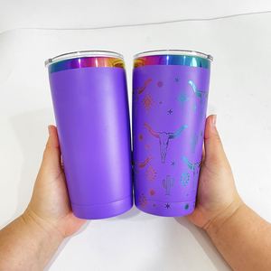 12pack Custom logo Laser Engraving <b>rainbow</b> Plated 20oz Insulated Stainless Steel Car <b>Mugs</b> Water Bottle with Slide Lid - Product Image 3