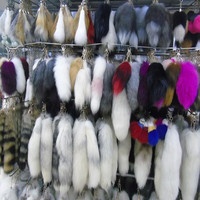 Porte-clés queue de renard en fourrure shaggy réaliste de 15,75 pouces, décoratif, pour sac à main, sac à dos, cosplay