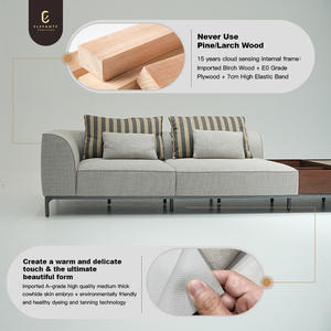 أريكة عصرية فاخرة على شكل حرف l من تصميم تشيسترفيلد 3 مقاعد لفيلا فيلا فاخرة - Product Image 3