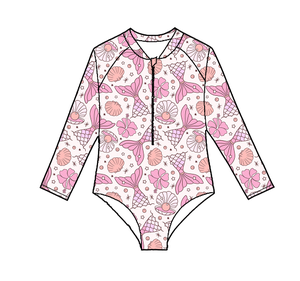 Одежда для девочек с рисунком русалки, различные стили купальников могут быть настроены с принтами - Product Image 1