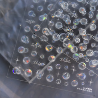 Hot Selling Summer Jelly Bubble Nail Sticker Fashion Semi Transparent Bubble Nail Art Design Nail Decals
