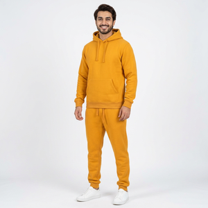 Conjunto Deportivo de Algodón 100% con Lavado Ácido para Hombre, Resistente al Viento, Transpirable y Ecológico, Pantalones y Sudadera con Capucha - Product Image 1