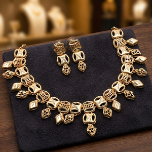 Collares al por mayor de oro laminado de 14K, 18K, 24K, conjunto de joyería de moda, joyería tradicional, joyería turca de latón chapado en oro. - Product Image 1