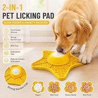 Comedero de Silicona de Grado Alimenticio 2 en 1, Diseño de Estrella de Cinco Puntas, Antideslizante y Anti-Asfixia para Perros y Gatos