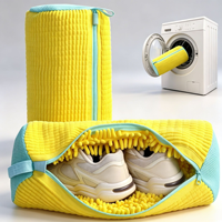 Sac à linge pour baskets en chenille, sac de lavage en maille anti-déformation avec fermeture éclair, pochette de nettoyage de chaussures pour la protection des couleurs, pour lavage en machine