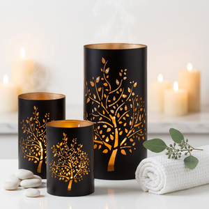Direct Factory Supply Handmade Lead Free Durable Iron <b>Tree</b> Cut Design Votive Candle Holder Lantern for Home & Spa Decoration - Product Image 1