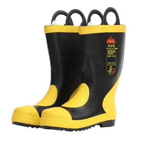 Botas de Bombero Estilo 02 Personalizables Directas de Fábrica, Botas de Bombero Impermeables de Goma con Punta de Acero, Protección para los Pies, Resistentes a Pinchazos - Product Image 1