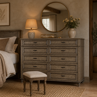 Meuble d'appoint décoratif moderne en bois massif fait main, commode à 10 tiroirs pour chambre principale de villa de luxe