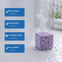 Tablette de douche effervescente à la lavande OEM ODM 45g, étiquette privée personnalisée, ensemble cadeau spa apaisant et relaxant pour la douche