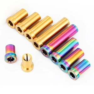 Aluminium Hex Cap <b>Screws</b> 12mm Diameter Anodized Rainbow Gold Finish Metric Threaded Fasteners - Product Image 1