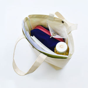 Custom Organic Cotton Shopping Bag Blank <b>Plain</b> Natural with Printed Design Eco-Friendly Product - Product Image 2