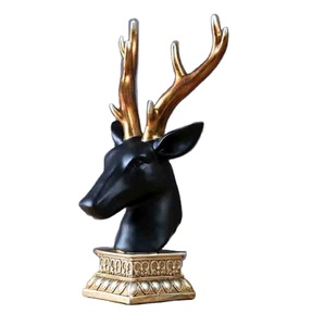 Tùy Chỉnh Animal Skull Statue Trang Trí Trong Nhà Black Deer Head Đối Với Trang Trí Nội Thất - Product Image 5