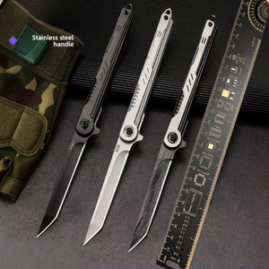 Navaja <span class=keywords><strong>de</strong></span> Bolsillo Plegable <span class=keywords><strong>de</strong></span> Acero Inoxidable <span class=keywords><strong>de</strong></span> Alta Calidad con Diseño <span class=keywords><strong>de</strong></span> Pluma, Mango <span class=keywords><strong>de</strong></span> Aluminio OEM, para Campismo y Actividades al Aire Libre - Product Image 5