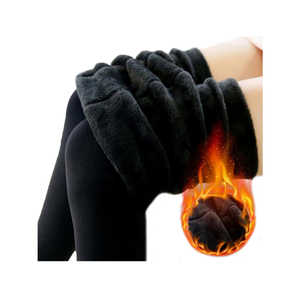 Leggings invernali caldi da donna <span class=keywords><strong>Leggins</strong></span> elasticizzati in pile solido a vita alta pantaloni <span class=keywords><strong>termici</strong></span> Skinny Legging sottile in velluto elastico alto - Product Image 2