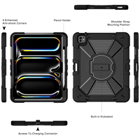 Étui robuste pour tablette iPad Air 13 M4/M5, antichoc, antidérapant, avec béquille stable, pour enfants, école, entreprise