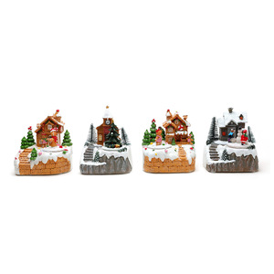 Nouvelles décorations de Noël transfrontalières, maison lumineuse musicale électrique, guirlandes lumineuses LED, maison de neige, ornements de Noël - Product Image 3