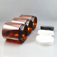 Vente en Gros Emballage Cosmétique et Alimentaire Pot Cosmétique en Plastique PET Ambré Noir de 100ml 150ml 200ml 250ml 300ml avec Couvercle Blanc Noir