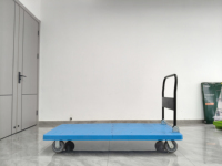 Carretilla de Mano Plana con Superficie Texturizada Antideslizante, Asa Plegable de Alta Resistencia, Carro de Transporte Industrial y Logístico