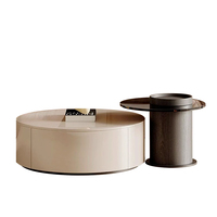 Table basse en verre de concepteur minimaliste salon petit ménage Table à thé de stockage circulaire Simple ST-0006