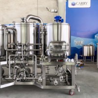 Équipement de brassage en acier inoxydable préinstallé Carry Brewtech Customizable Compact 150L SMART-Series 3 Vessel Brewhouse