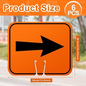 Panneaux de signalisation routière en PVC solide, flèches de circulation orange, 10,4 x 12,6 pouces, haute visibilité, imperméables, durables, pour travaux routiers - Product Image 5