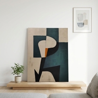 Peinture à l'huile 3D moderne à texture épaisse, peinte à la main, vert foncé, géométrique abstraite, art mural sur toile pour la décoration du salon