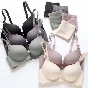 Sexy Fashion Lingerie set Adjusted Seamless Bralette Female B C Cup Push Up Wireless Bras and Soft panties