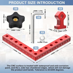 Pince d'angle à 90 degrés pour le travail du bois, en alliage d'aluminium, durable, de qualité industrielle, bloc de positionnement, outils à main, fixation, OEM ODM - Product Image 3