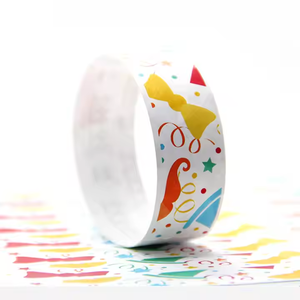 Bracelet NFC en papier imprimé jetable personnalisé, bracelet RFID pour l'admission aux événements et festivals, identification des visiteurs - Product Image 1