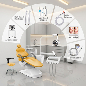 Offre Spéciale : Unité Dentaire Électrique Complète en Acier et Plastique avec Compresseurs d'Air, Caméras Intraorales, etc. et Accessoires - Product Image 1