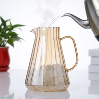 Carafe à eau en verre borosilicate coloré avec ensemble de tasses, résistante à la chaleur, pour boissons froides, idéale pour la maison et la table