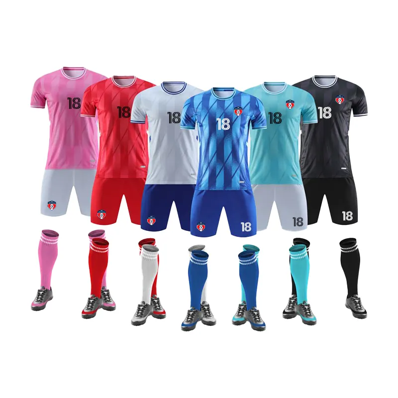 Ensemble d'uniformes de football pour jeunes Maillot de football sublimé Vêtements de sport à séchage rapide Uniforme de football pour hommes