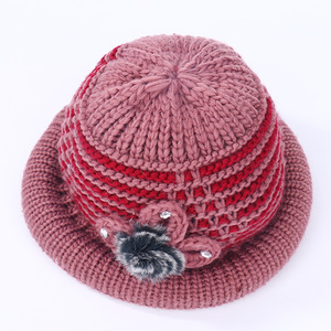 Winter Knitted <b>Hat</b> For Women <b>Warm</b> Fleece Lined Wool Blend <b>Hat</b> With Pom Pom Decor 56-58cm Head Circumference - Product Image 4