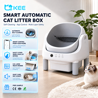 Bac à litière pour chat intelligent écologique à ouverture supérieure, grande capacité, en plastique ABS, autonettoyant, confortable pour les voyages, nettoyage automatique, sécurité