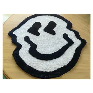 Alfombra milagrosa lavable a máquina con diseño de sonrisa, diseño de alfombra, forma de personaje, alfombras personalizadas hechas a mano