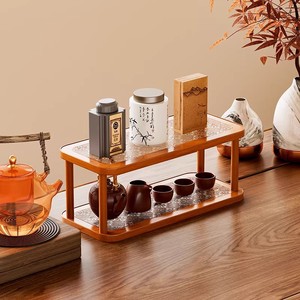 Retro-style <b>desktop</b> <b>shelf</b> for tea tables, coffee tables, cup holders, and home use, suitable for entryways, key racks, and - Product Image 1
