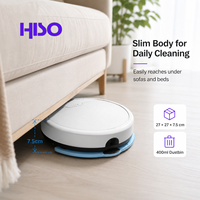 Robot aspirateur 1800Pa de puissance d'aspiration, 3000mAh, bac à poussière 400ml, vidage automatique des débris, nettoyage programmé, balayage et lavage à sec, design fin