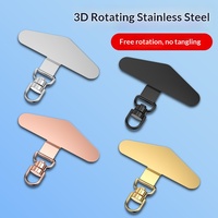 Tali Gantungan Ponsel dengan Klip Putar 360 Derajat, Rantai Logam Stainless Steel, Tali Geometris, Patch Tali Gantungan, Tali Ponsel