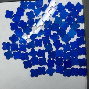 <span class=keywords><strong>Pietra</strong></span> Naturale <span class=keywords><strong>Agata</strong></span> Blu Scuro a Forma di Quadrifoglio 13x13x2mm HQ GEMS - Product Image 2